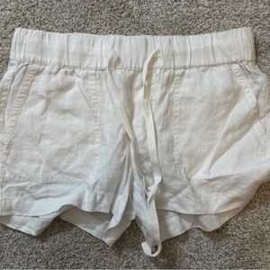 Caslon White Drawstring Linen Shorts